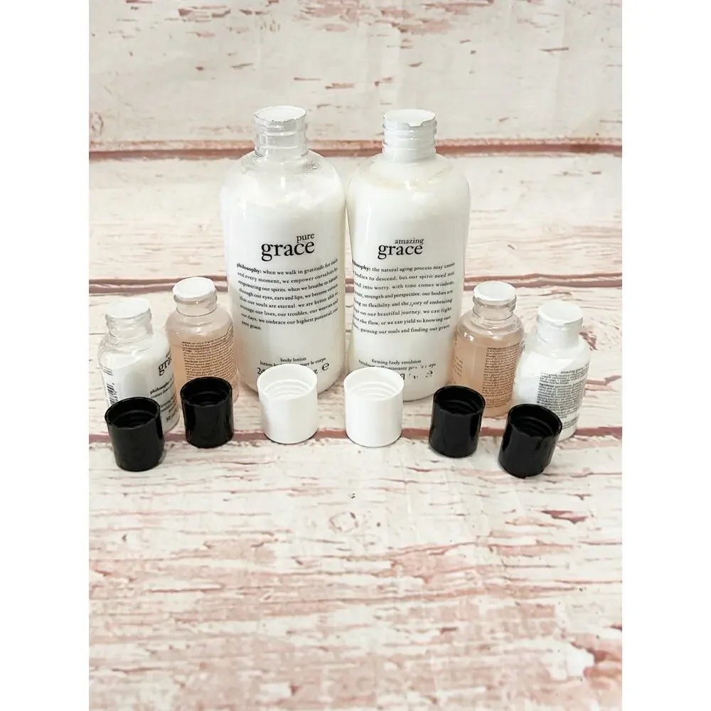 PHILOSOPHY Amazing Grace & Pure Grace Body Lotion & Wash Lot 6 Pieces NIB